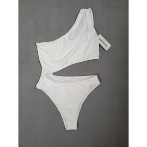 Beagimeg Womens One Piece Monokini One Shoulder Cutout Swimsuit Medium